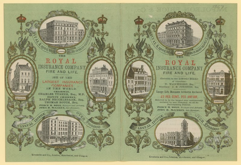 Pubblicità per la Royal Insurance Company da English School