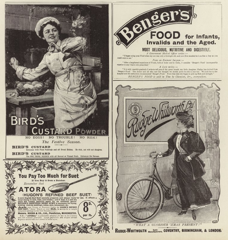 Pubblicità dal numero di Natale di The Graphic del 1896 da English School