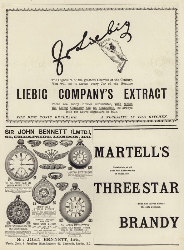 Pubblicità dal numero di Natale di The Graphic del 1897 da English School