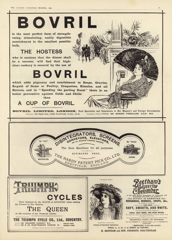 Pubblicità dal numero di Natale di The Graphic del 1897 da English School