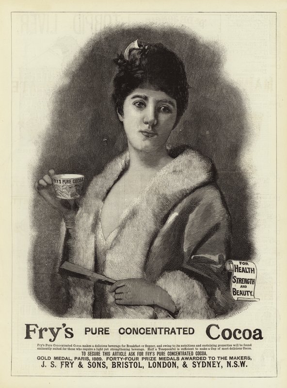 Pubblicità, cacao di Fry (incisione) da English School