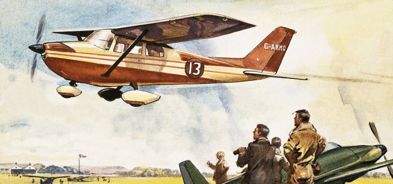 Aeroplano in volo nella Coppa del Re, iniziata nel 1922 da English School