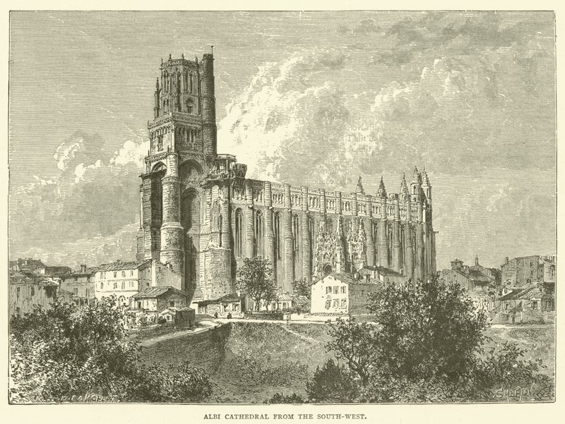 La cattedrale di Albi da sud-ovest (incisione) da English School