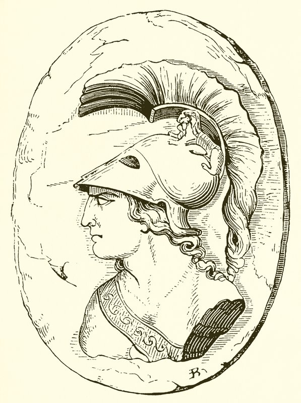 Alcibiade, da una scultura antica (incisione) da English School