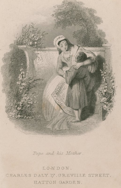Alexander Pope da bambino con sua madre da English School