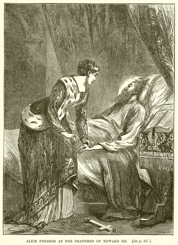 Alice Perrers al capezzale di morte di Edoardo III da English School