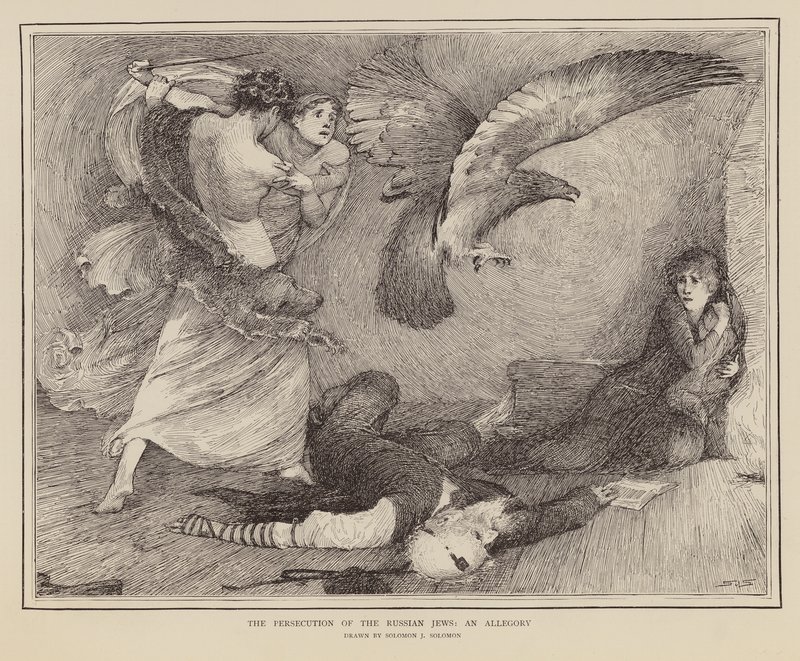 Allegoria che mostra la persecuzione degli ebrei russi da English School