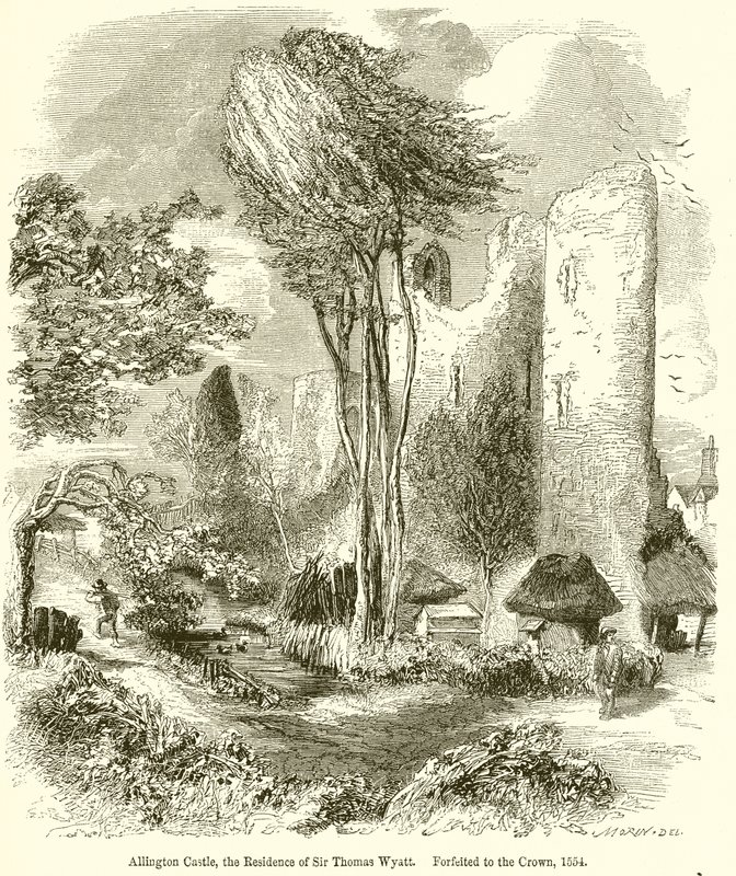 Castello di Allington, residenza di Sir Thomas Wyatt. Confiscato dalla Corona, 1554 da English School
