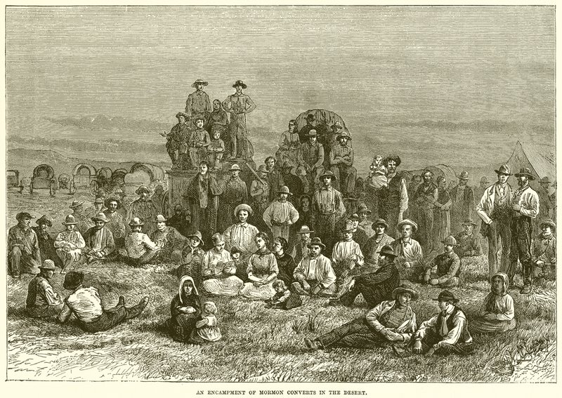 Un accampamento di convertiti mormoni nel deserto da English School