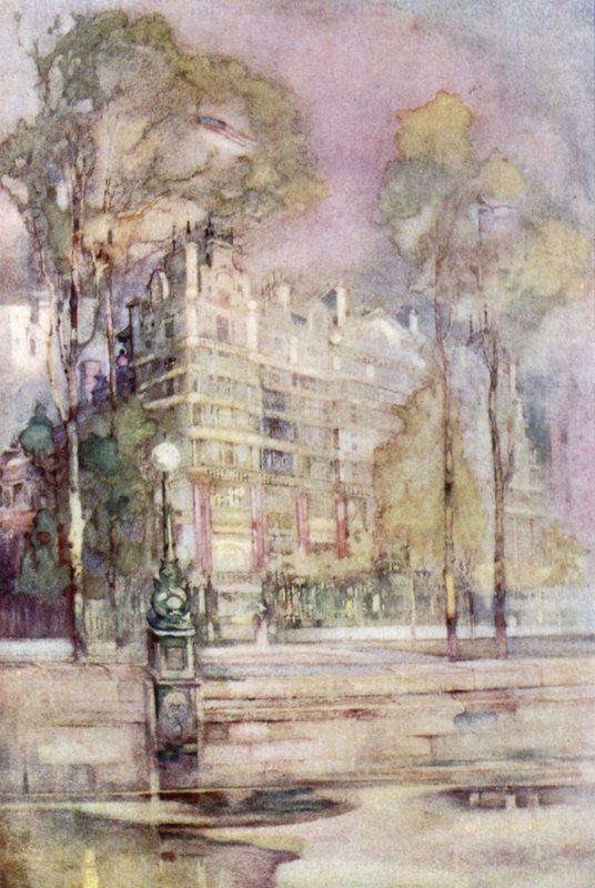 Una vista impressionista del lungofiume dell