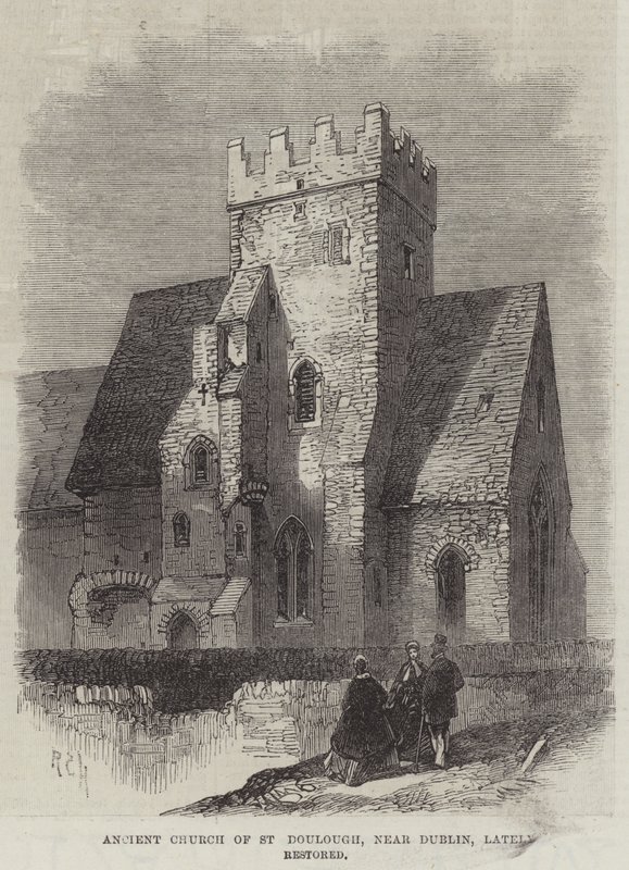 Antica chiesa di San Doulough, vicino a Dublino, recentemente restaurata da English School