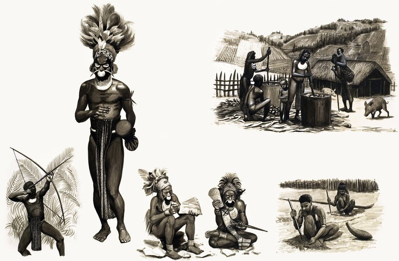 Popoli antichi del mondo: Tribù montane della Nuova Guinea -- Le piume degli uccelli sono la loro ricchezza da English School