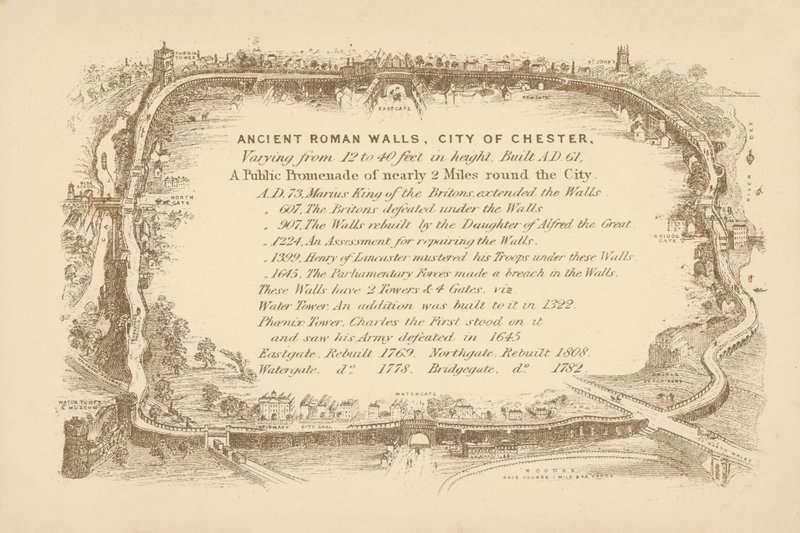 Antiche mura romane di Chester da English School