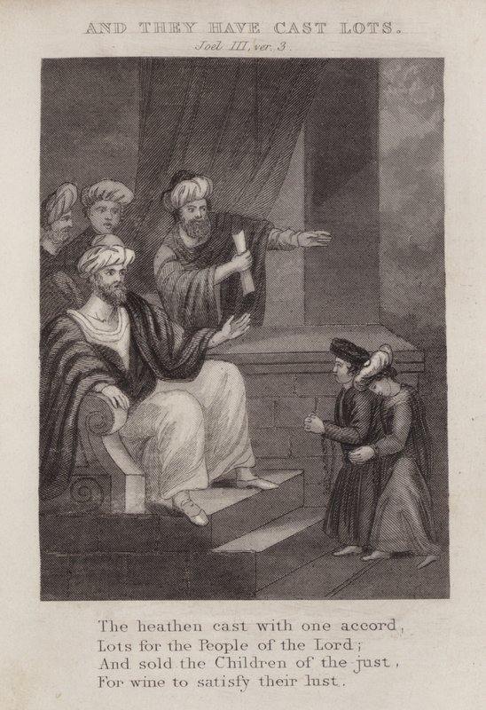 E hanno tirato a sorte, Gioele III, versetto 3 da English School