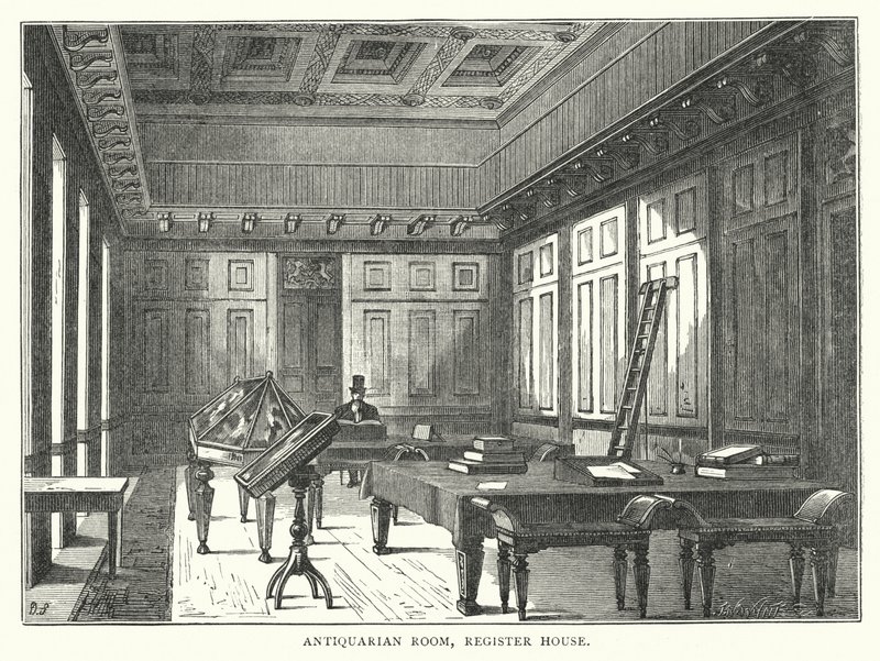 Sala Antiquaria, Register House (incisione) da English School
