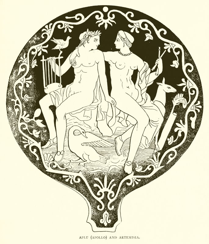 Aplu (Apollo) e Artemisia da English School
