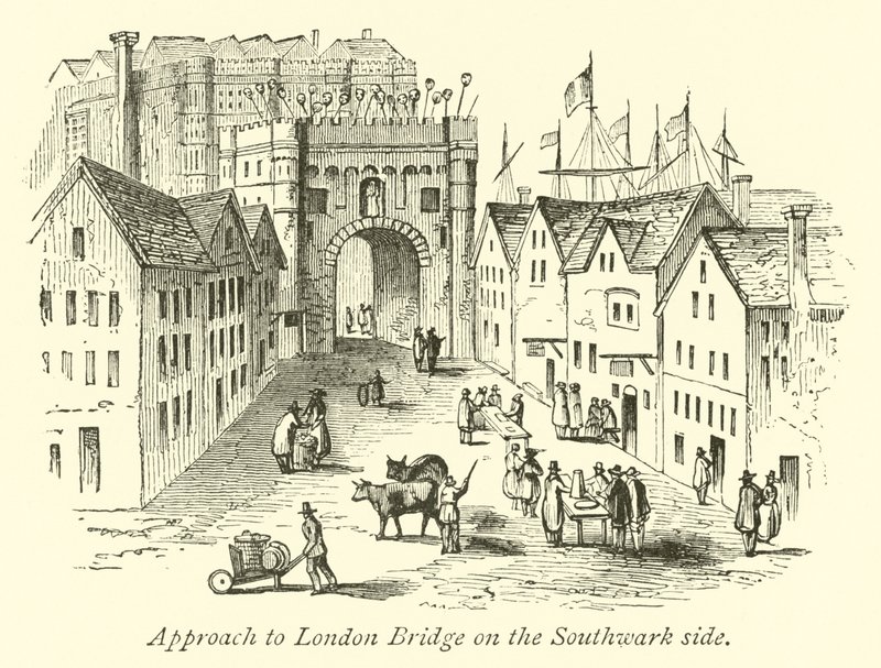 Accesso al ponte di Londra dal lato di Southwark da English School