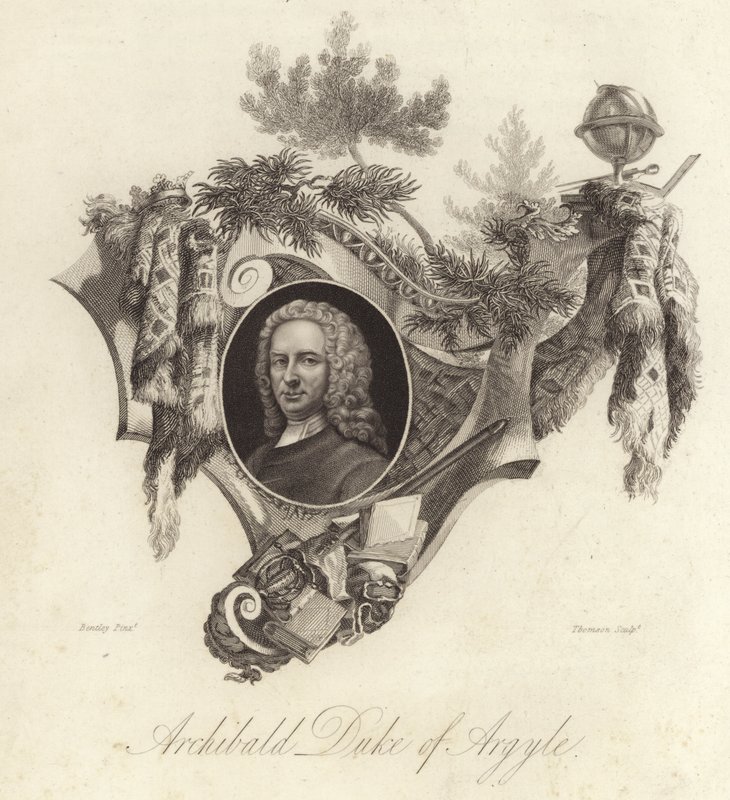 Archibald Campbell, 3º Duca di Argyll, politico, avvocato e soldato scozzese (incisione) da English School