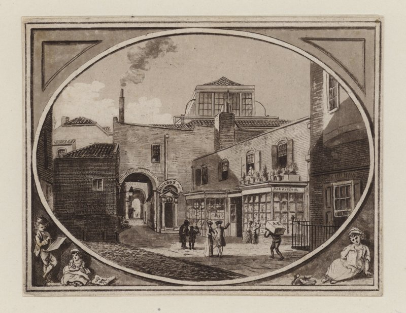 Archibald Roberton, venditore di stampe, di Savill Row Passage, adiacente alla sala d