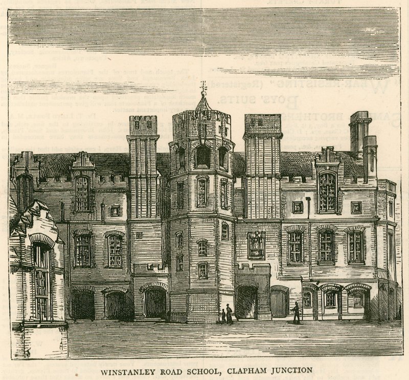 Architettura del London School Board: Winstanley Road School, Clapham Junction, Londra da English School