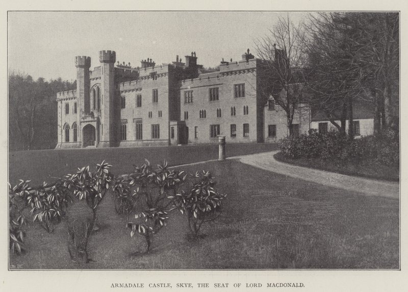 Castello di Armadale, Skye, la residenza di Lord Macdonald (litografia) da English School