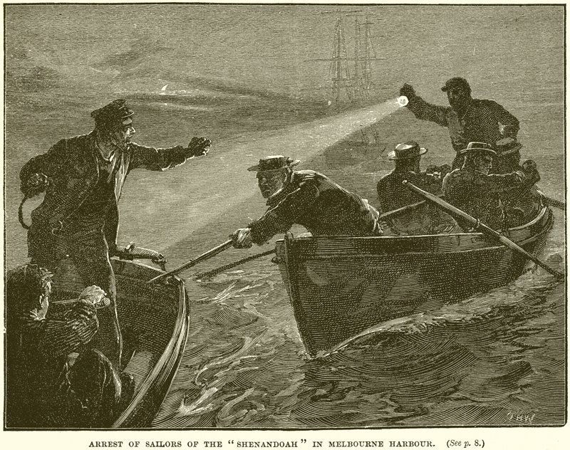 Arresto dei marinai della Shenandoah nel porto di Melbourne da English School
