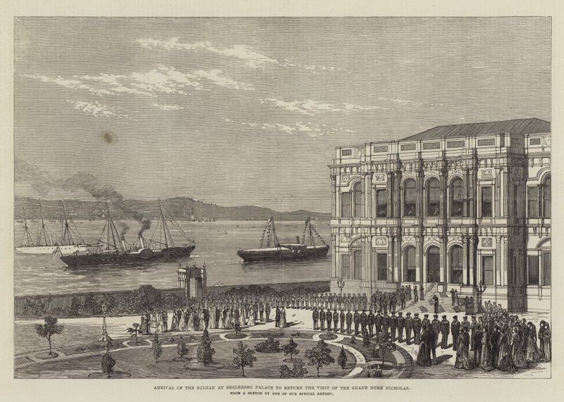 Arrivo del sultano al palazzo di Beglerbeg per restituire la visita del granduca Nicola da English School
