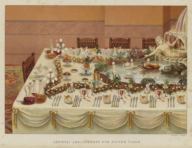 Disposizione artistica per tavolo da cena da English School