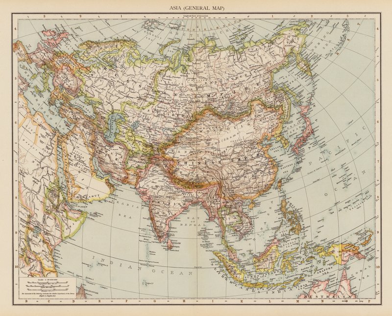 Asia, Mappa Generale da English School
