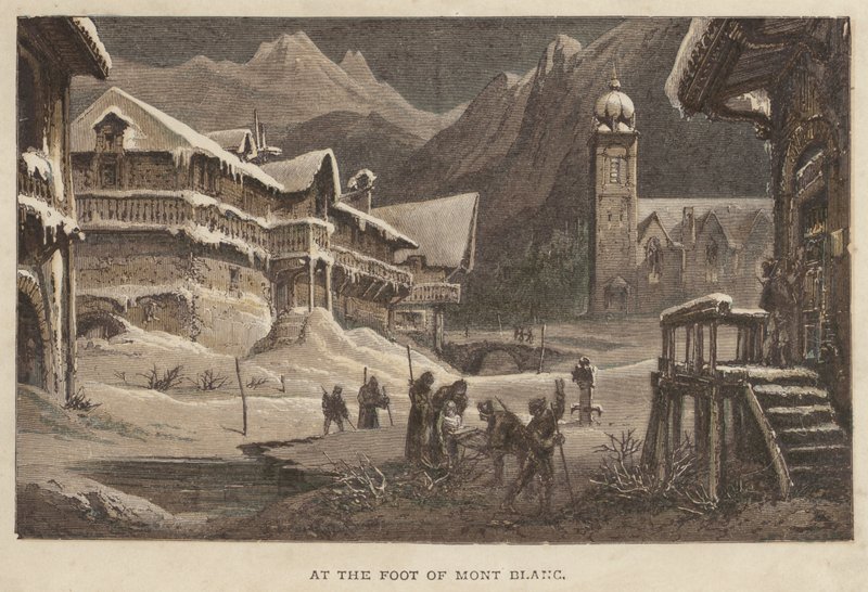 Ai piedi del Monte Bianco (incisione colorata) da English School
