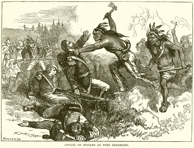 Attacco degli indiani a Fort Dearborn da English School