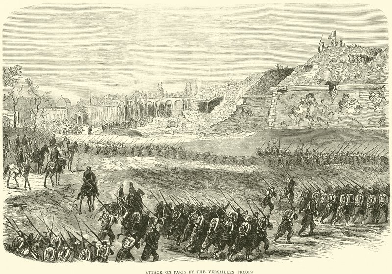 Attacco a Parigi da parte delle truppe di Versailles, marzo 1871 da English School
