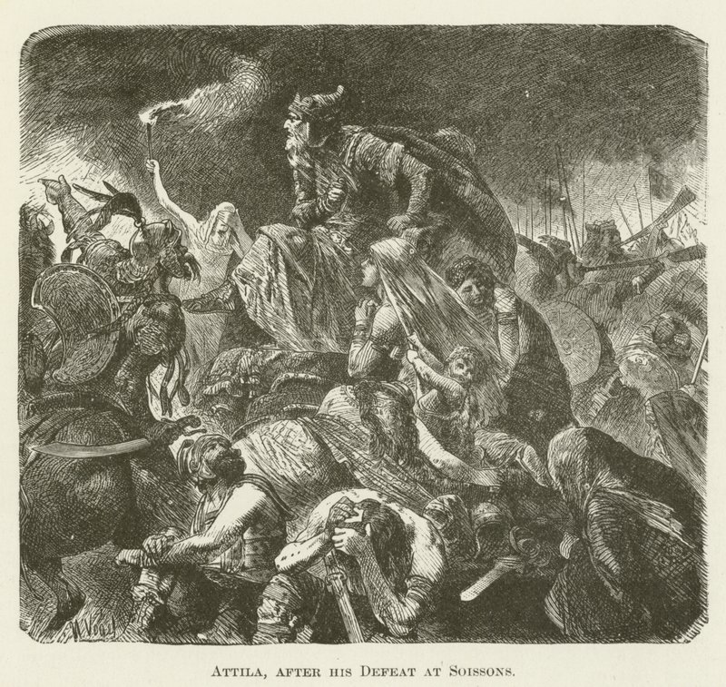 Attila, dopo la sua sconfitta a Soissons da English School