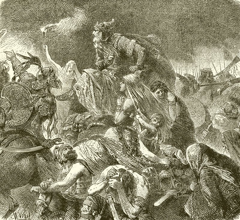 Attila alla battaglia dei Campi Catalaunici da English School