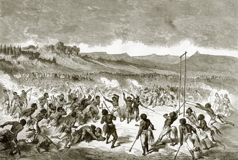 Gioco della palla tra gli indiani Choctaw da English School