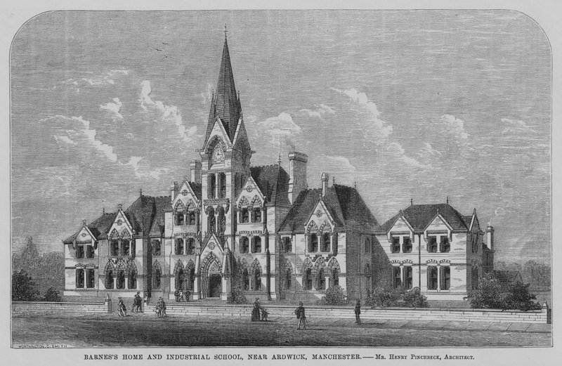 Casa e Scuola Industriale di Barnes, vicino ad Ardwick, Manchester da English School