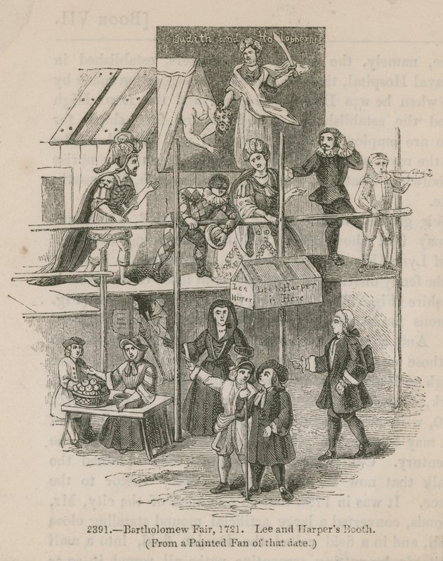 Fiera di Bartholomew, 1721; Stand di Lee e Harper da English School