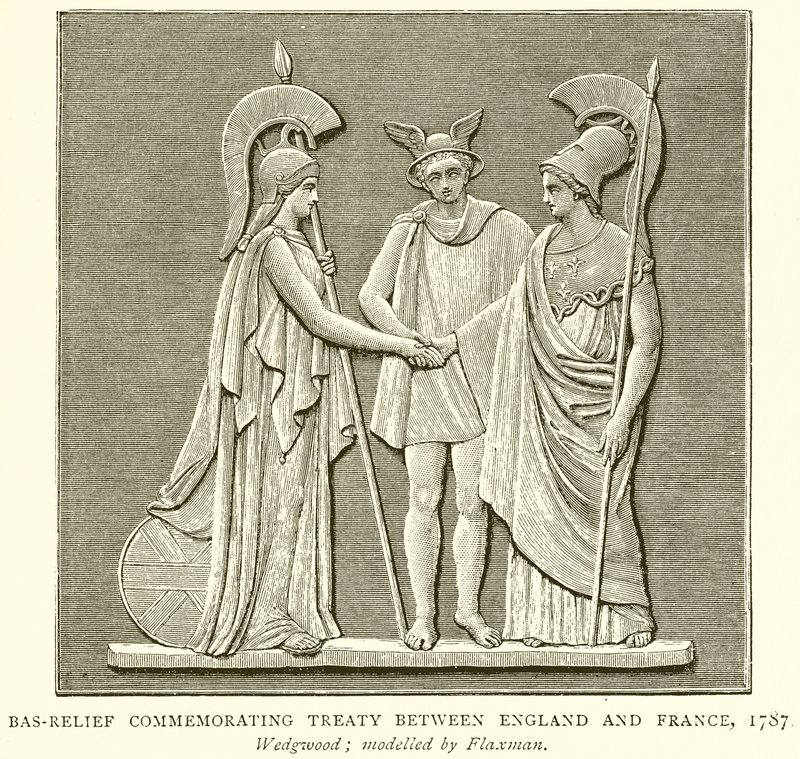 Bassorilievo commemorativo del trattato tra Inghilterra e Francia, 1787 da English School