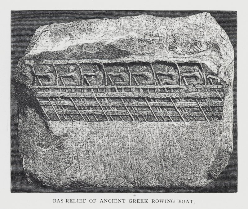 Bassorilievo di antica barca a remi greca da English School