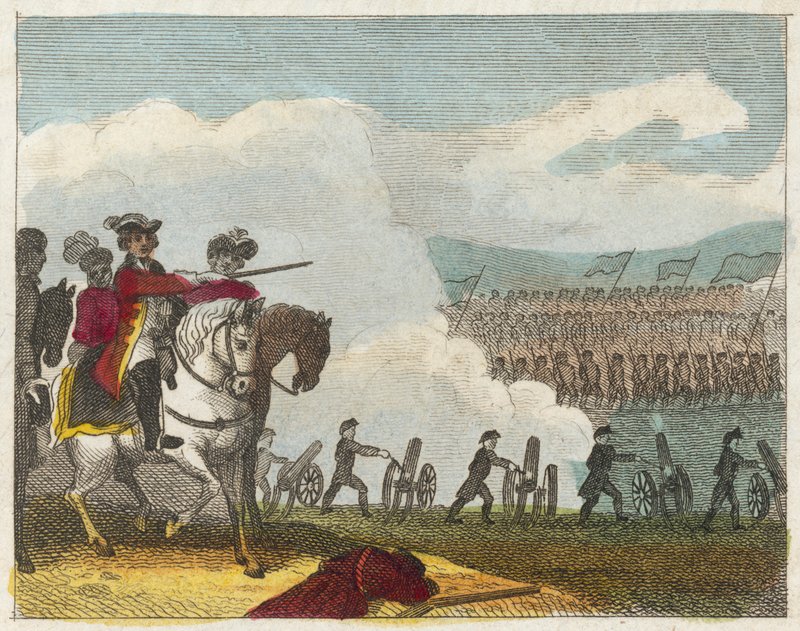 Battaglia di Culloden (incisione colorata) da English School