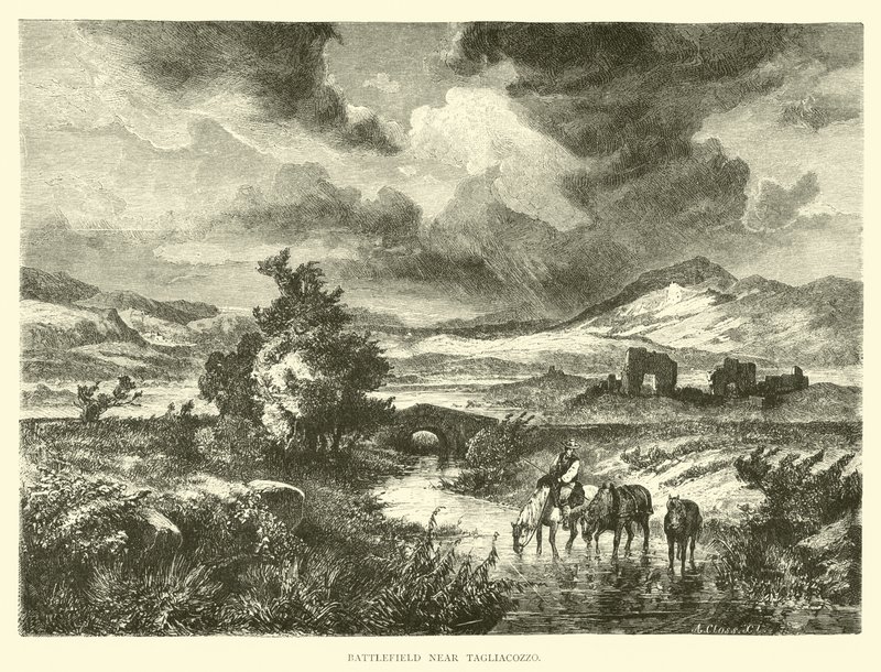 Campo di battaglia vicino a Tagliacozzo da English School