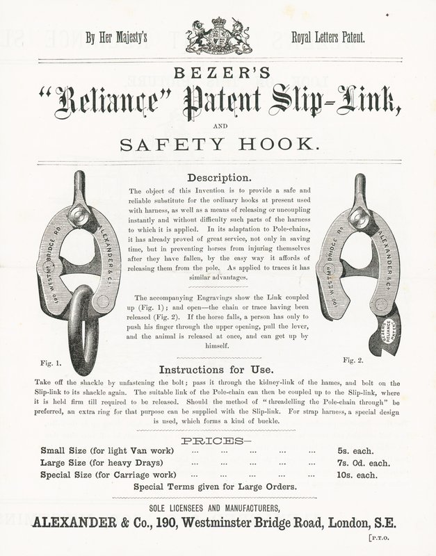 Bezers Reliance Patent Slip-Link e Safety Hook da English School