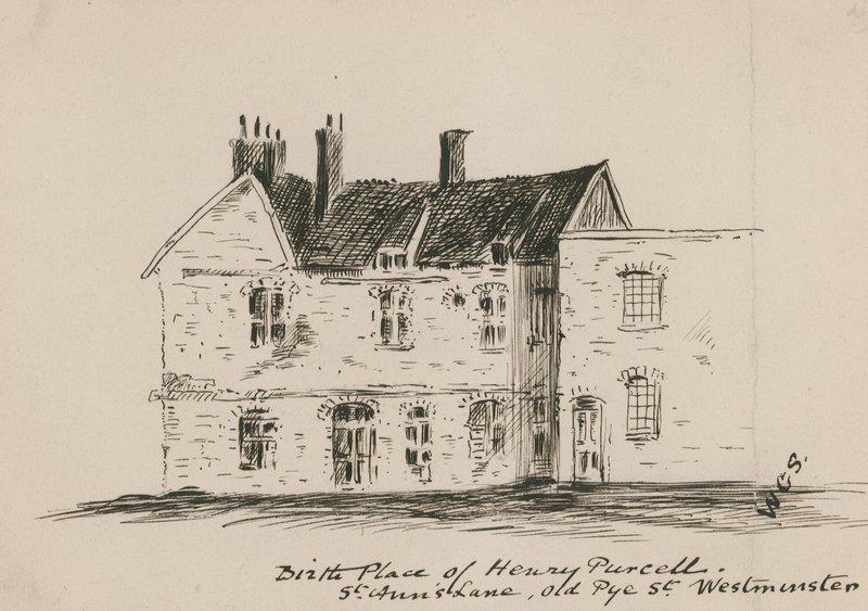 Luogo di nascita di Henry Purcell, St Anns Lane, Old Pye Street, Westminster da English School