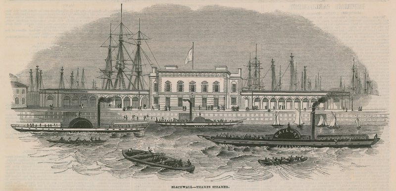 Battello a vapore Blackwall Thames da English School