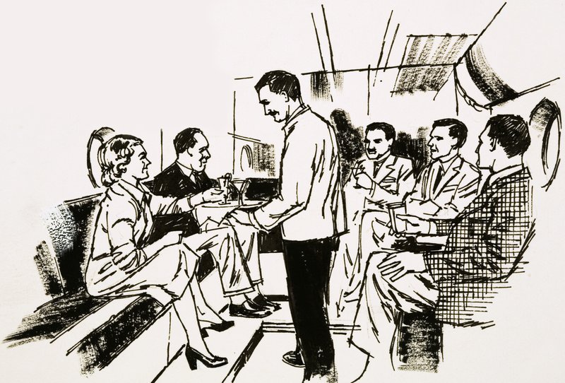 Il salotto cocktail del ponte inferiore del Boeing Stratocruiser da English School