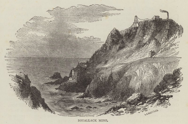 Miniera di Botallack (incisione) da English School