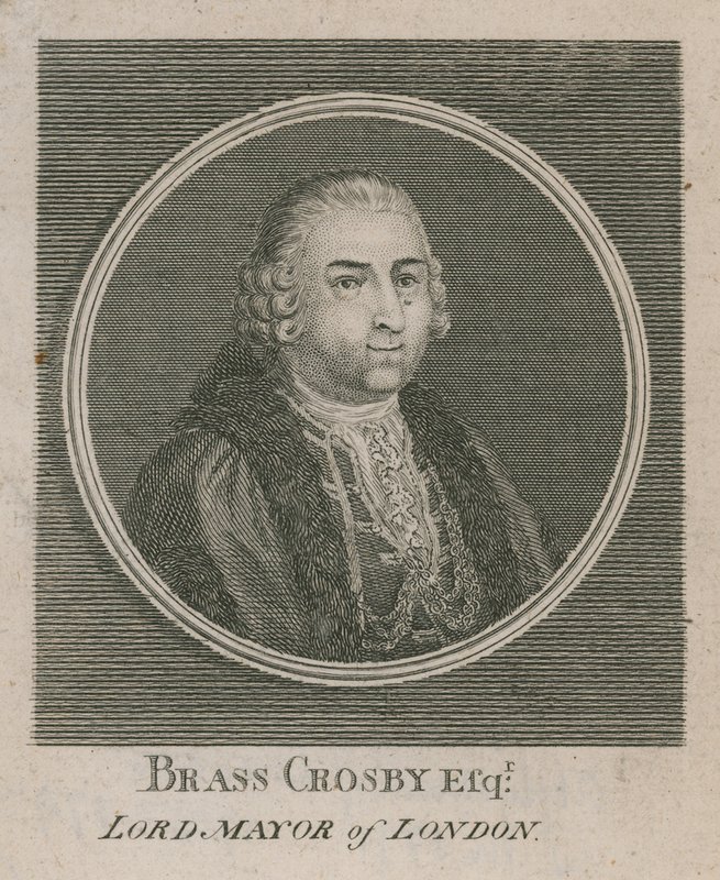 Brass Crosby, sindaco di Londra 1765 da English School