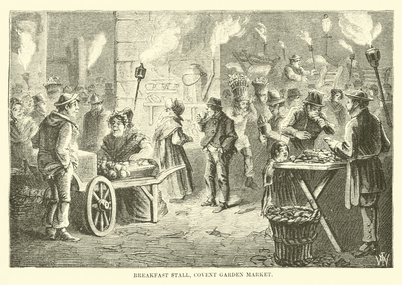 Bancarella della colazione, Mercato di Covent Garden da English School