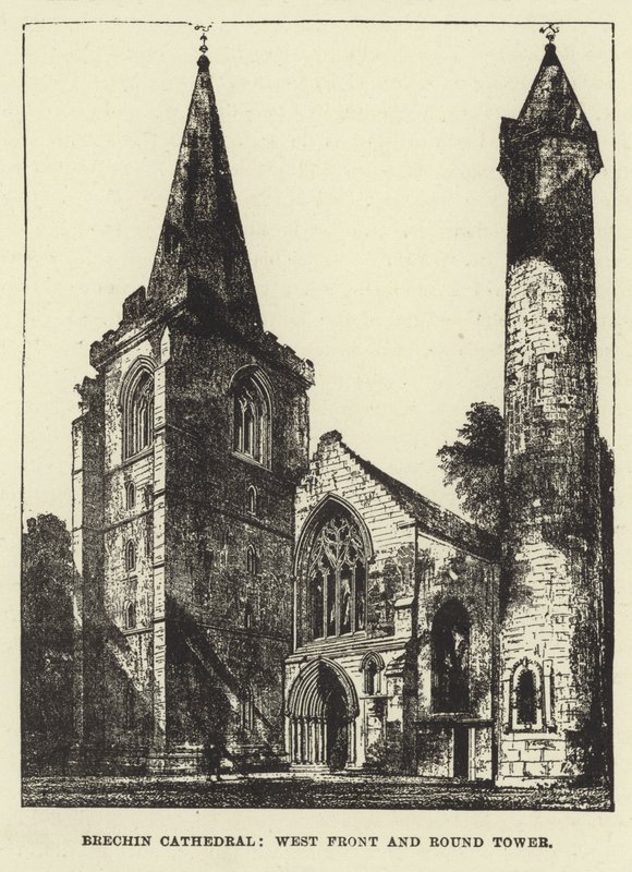 Cattedrale di Brechin, facciata ovest e torre rotonda da English School