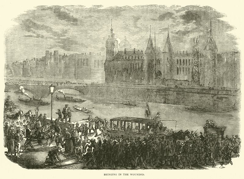 Portando i feriti, novembre 1870 da English School